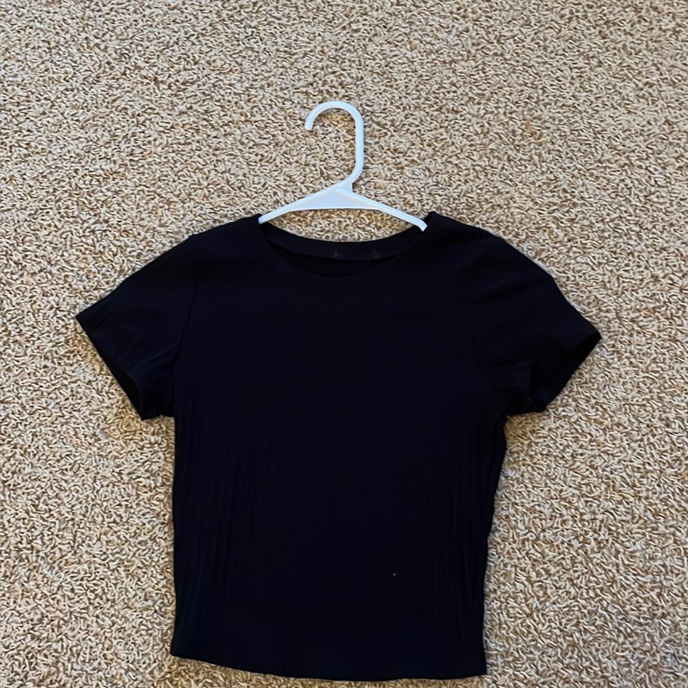 Black Crop Top, Medium